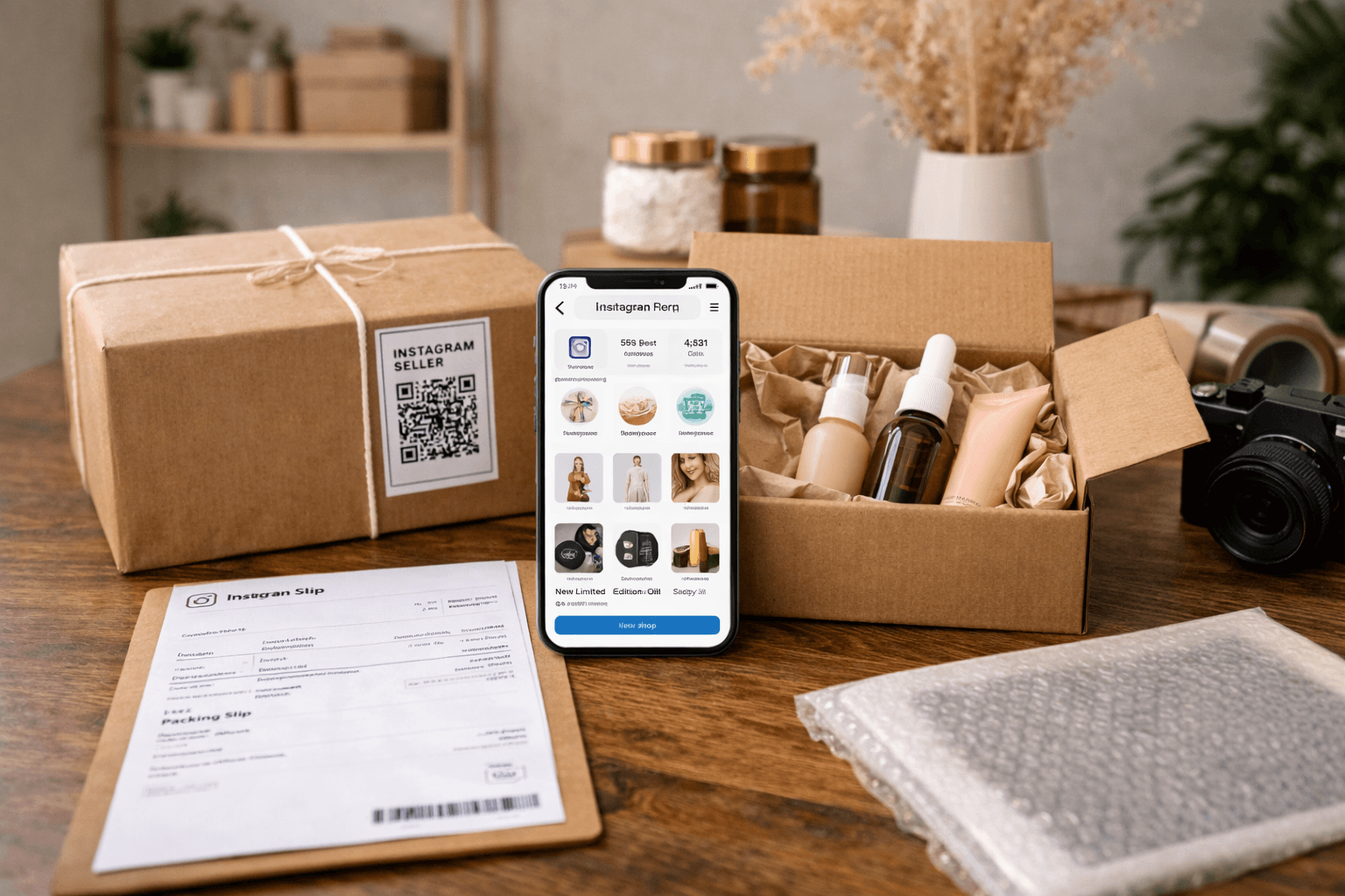 Instagram sellers use case image showing social selling, mobile-first checkout, and a polished store-like buying experience.